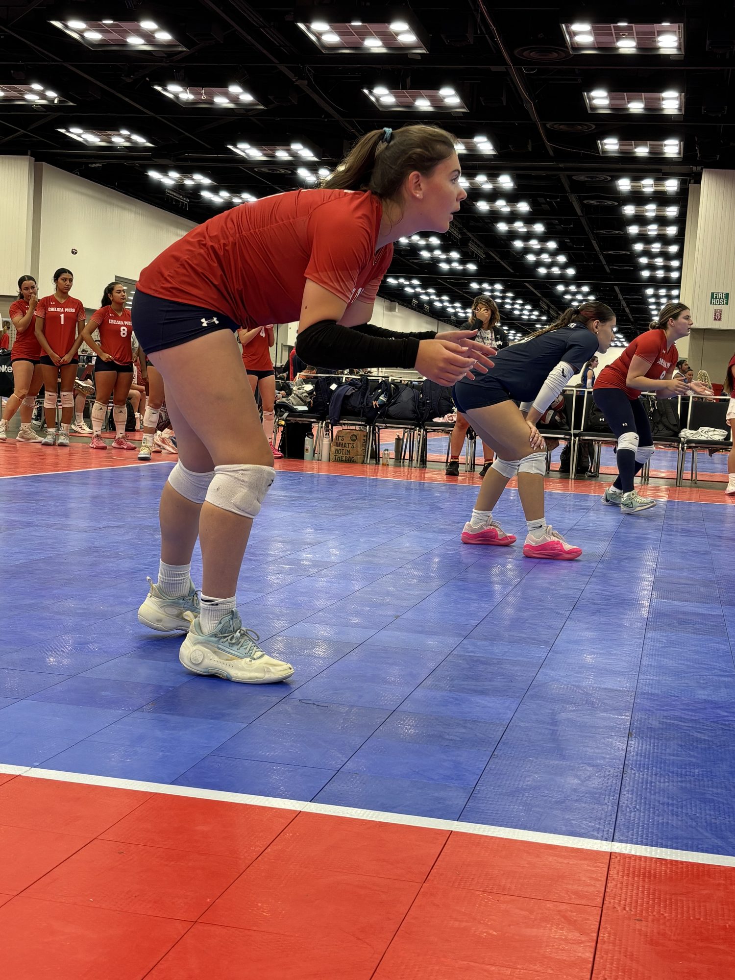 Digging low off the hard-driven ball