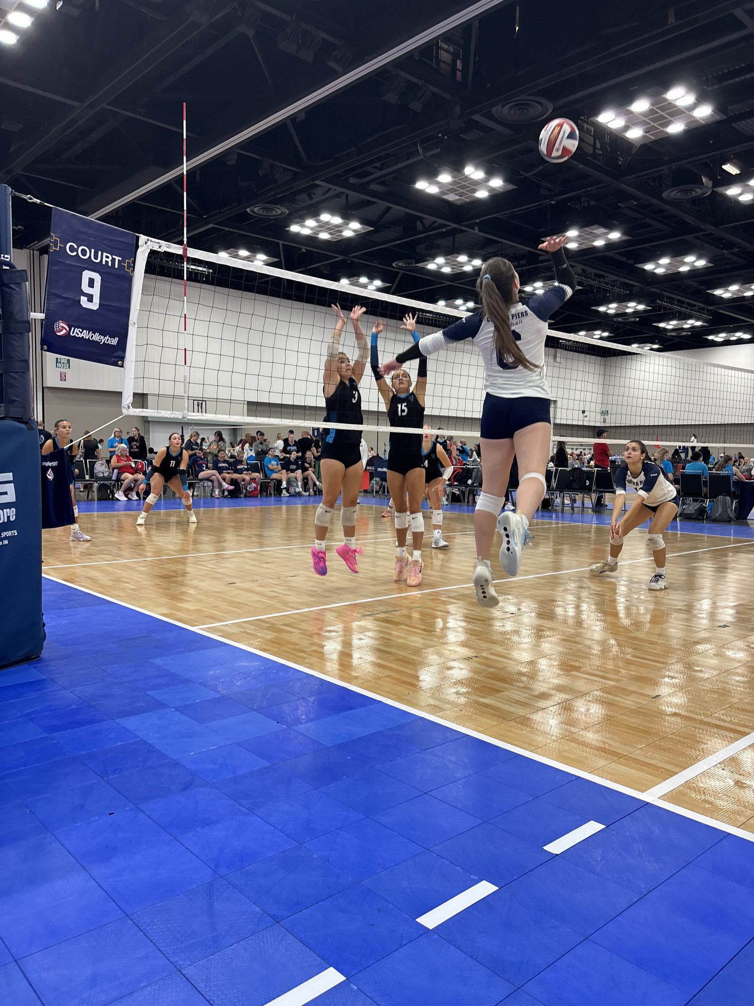 Rising to attack on court 9